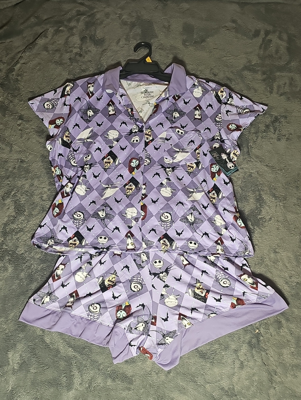 Disney Lavender The Nightmare Before Christmas Short Pajama Set Size L
